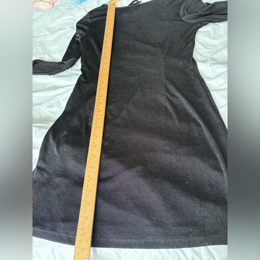 Lioness black Montana mini dress size large open back long sleeve sheer - Picture 9 of 11